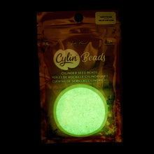 Load image into Gallery viewer, 11/0 Cylin Bead Glow in Dark AB - White to Green
