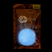 Load image into Gallery viewer, 11/0 Cylin Bead Glow In The Dark-White to Sky
