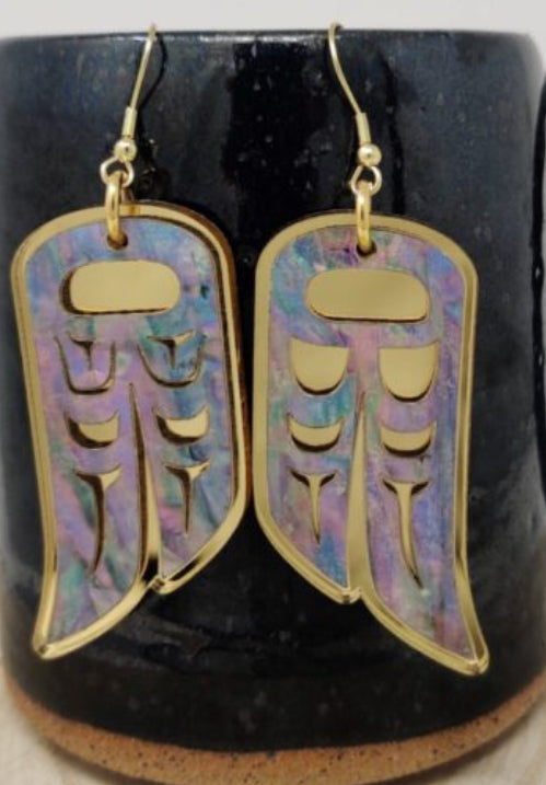 Love Birds Reimagined Gold Mirror Earings