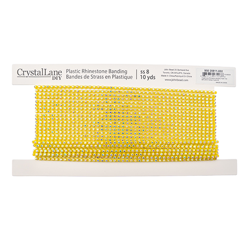 Lemon Plastic Rhinestone Banding (10 yards/SS8)