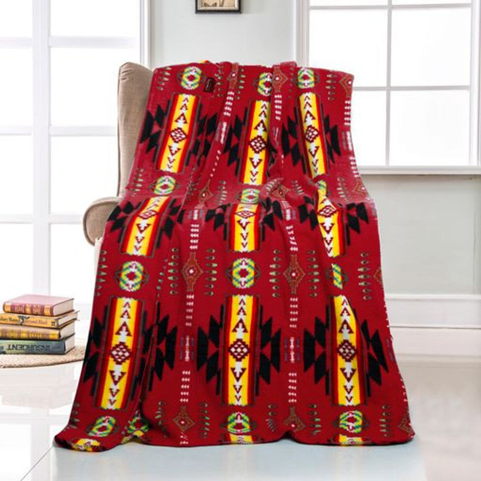 (Full) NuTrendz Signature Collection Polar Fleece Blanket - Burgundy