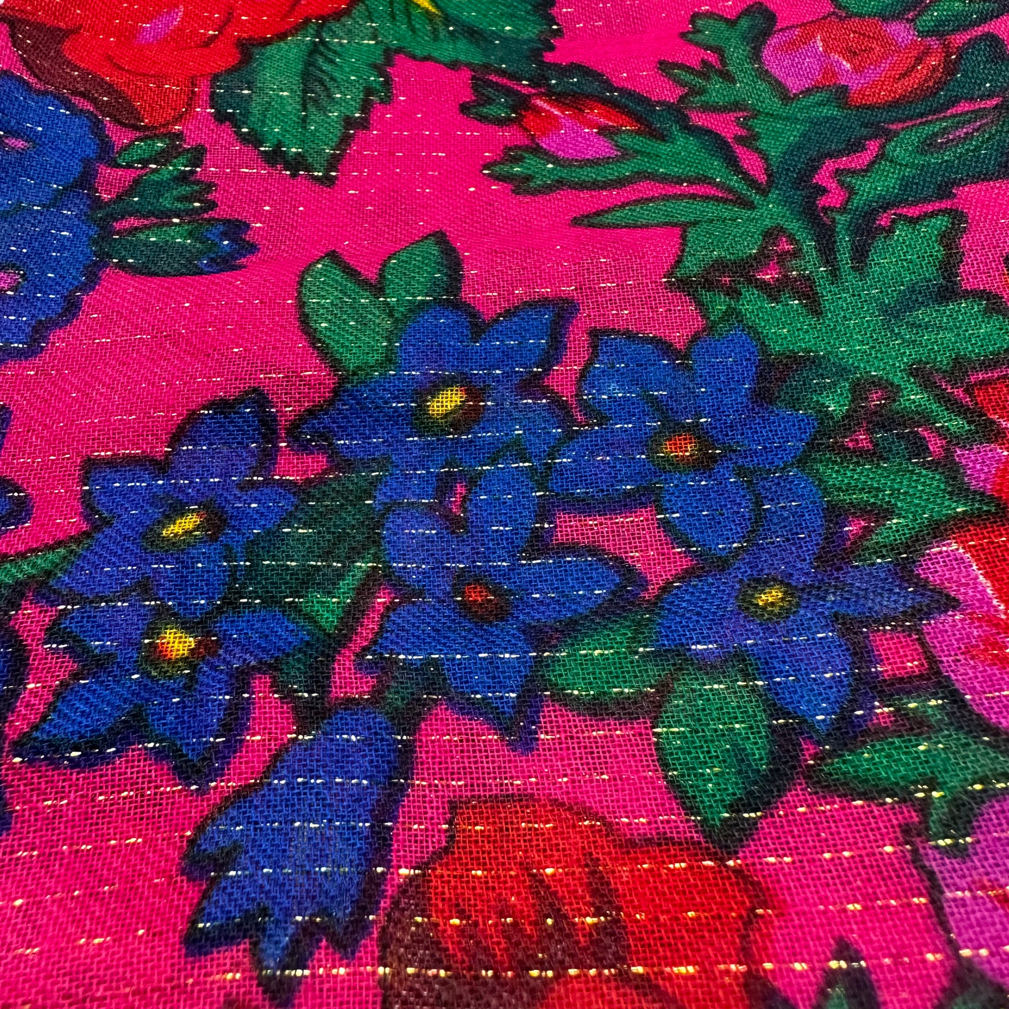 30x30) Metallic Hot Pink Kokum Scarf – Generations Creations