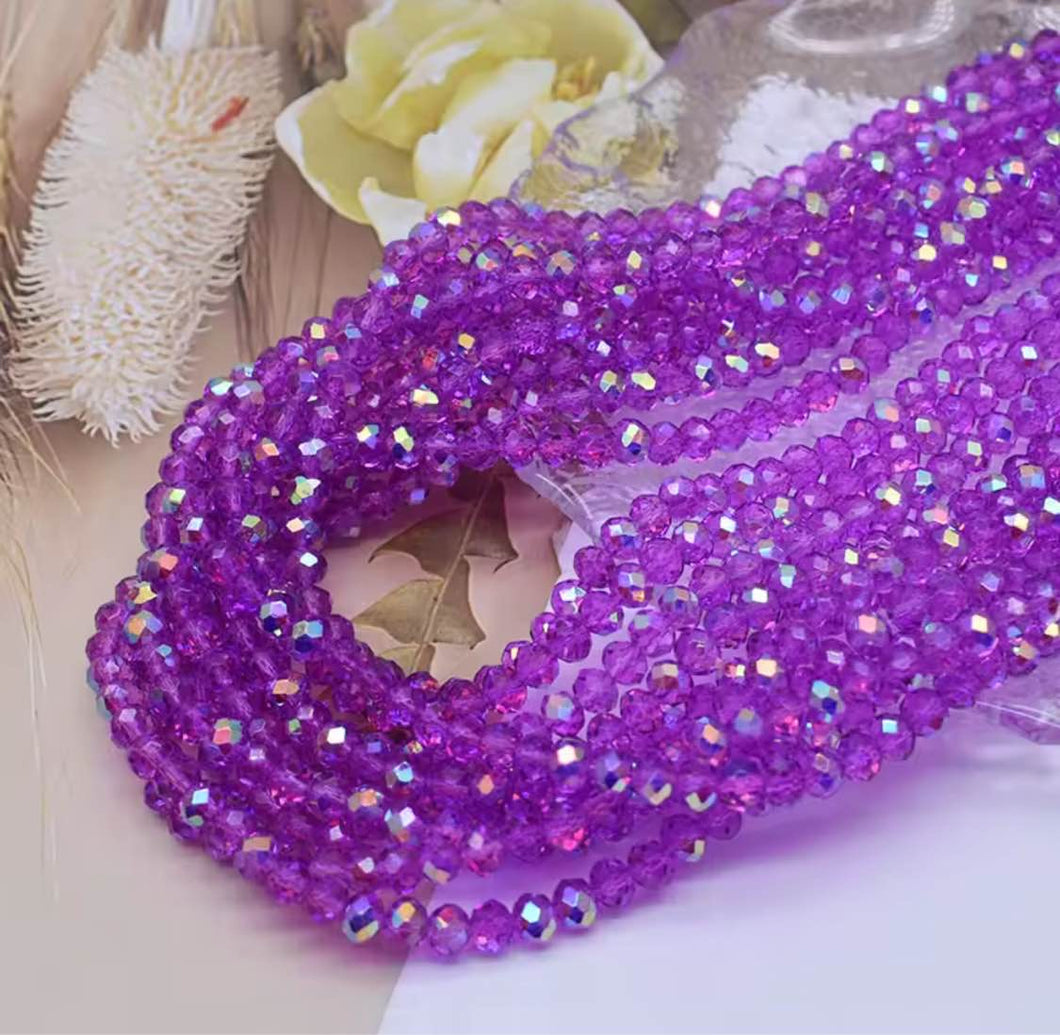 Rondelle 4x6mm Purple Rainbow