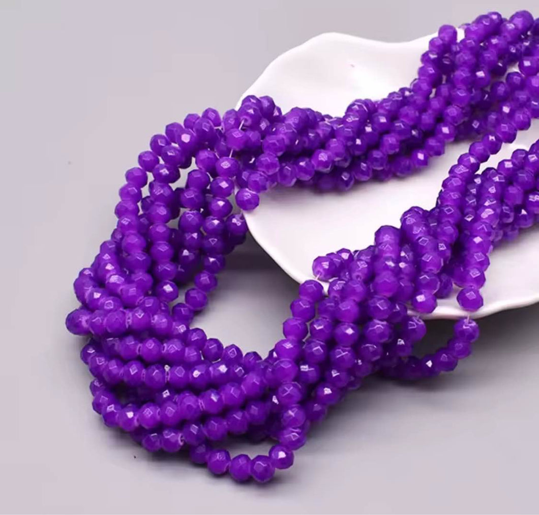 Rondelle 4x6mm Solid Purple