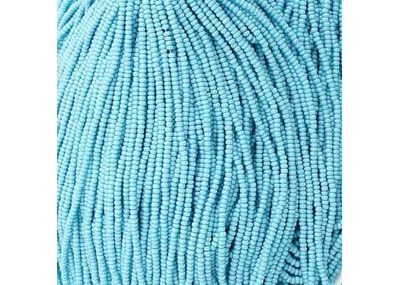 (Half Hank) Czech Seed Bead 10/0 Opaque Turquoise Blue