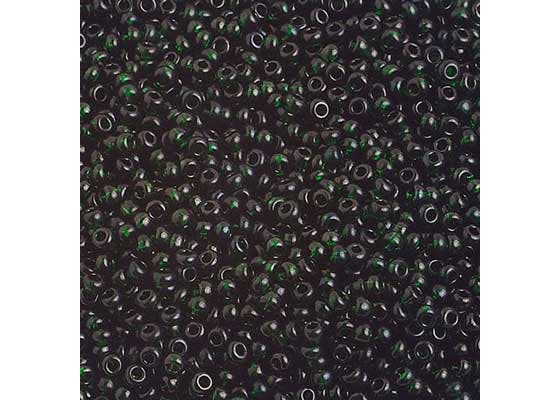 (Half Hank) Czech Seed Bead 10/0 Transparent Dark Green