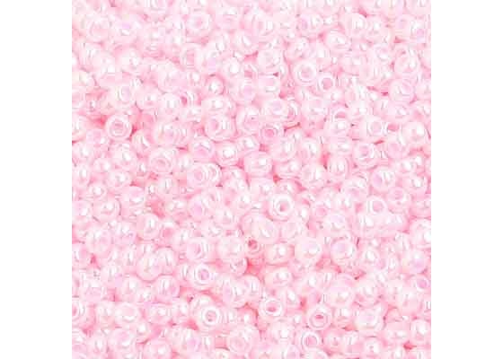 (Half Hank) Czech Seed Bead 10/0 Pearl Dyed Pale Pink