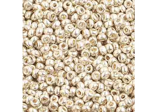 (Half Hank) Czech Seed Bead 10/0 Metallic Light Silver