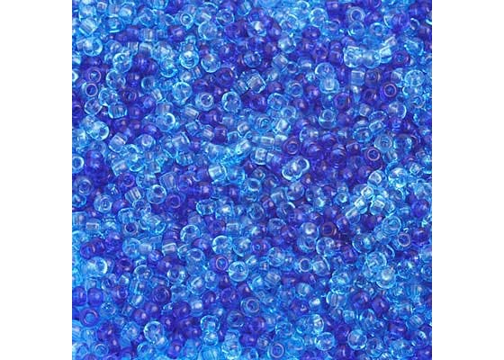 (Half Hank) Czech Seed Bead 10/0 Transparent Aqua Mix