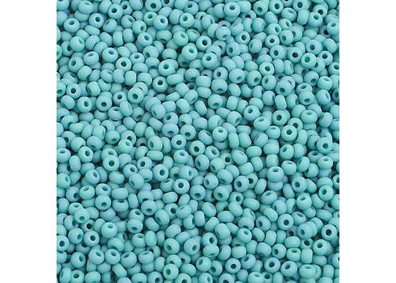 (Half Hank) Czech Seed Bead 10/0 Opaque Turquoise Matt