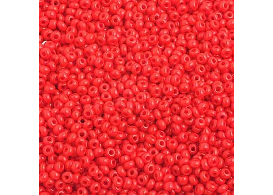 (Half Hank) Czech Seed Bead 10/0 Opaque Light Red Matt