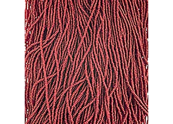 (Half Hank) Czech Seed Bead 10/0 Opaque Medium/Dark Red Matt