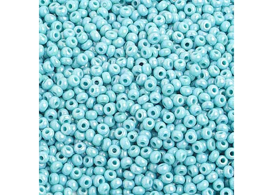 (Half Hank) Czech Seed Bead 10/0 Opaque Turquoise AB