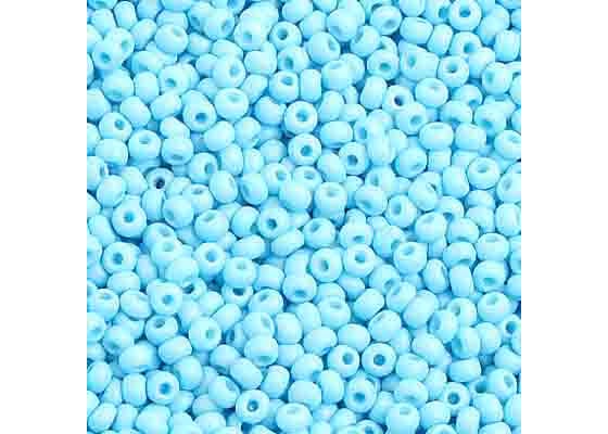 (Half Hank) Czech Seed Bead 10/0 Opaque Aqua Matt