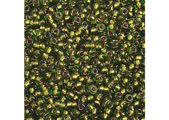 (Half Hank) Czech Seed Bead 10/0 Green Copper/Lined