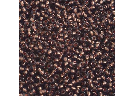 (Half Hank) Czech Seed Bead 10/0 Black Diamond/Copperlined Strung