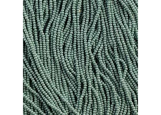 (Half Hank) Czech Seed Bead 10/0 Opaque Green Turquoise Luster