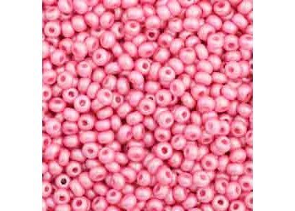 (Half Hank) Czech Seed Bead 10/0 Shiny Pink Strung