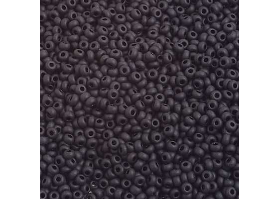 (Half Hank) Czech Seed Bead 10/0 Opaque Black Matt