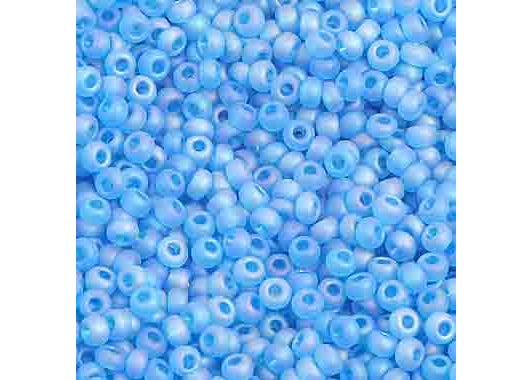 (Half Hank) Czech Seed Bead 10/0 Transparent Turquoise AB Matt