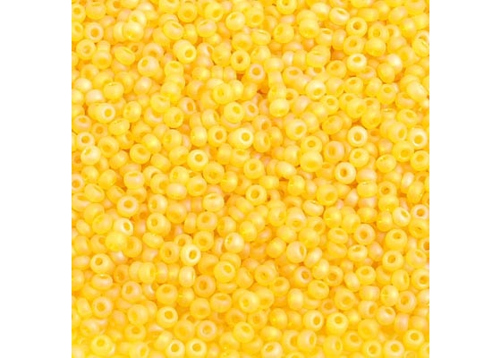 (Half Hank) Czech Seed Bead 10/0 Transparent Lemon Yellow Ab Matt