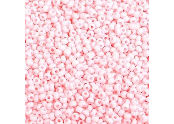 (Half Hank) Czech Seed Bead 10/0 Chalk Light Pink Solgel Strung