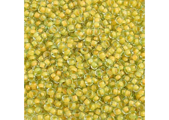 (Half Hank) Czech Seed Bead 10/0 Green/Yellow C/L Terra Colour