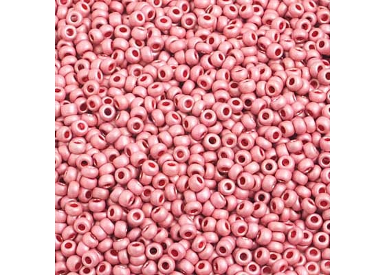 (Half Hank) Czech Seed Bead 10/0 Metal Dark Pink Matt Teera Color