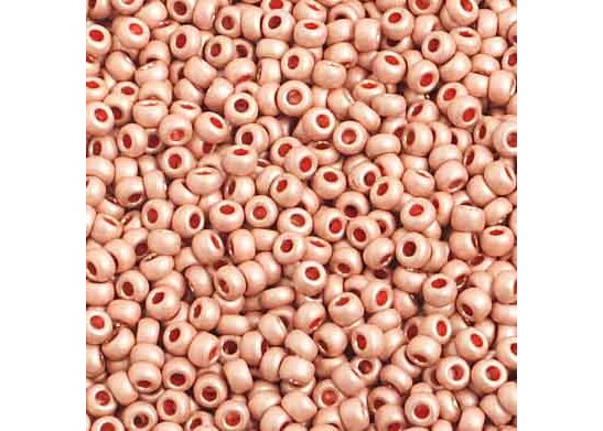 (Half Hank) Czech Seed Bead 10/0 Metallic Peach Matt