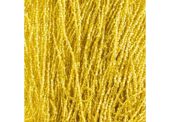 (Half Hank) Czech Seed Bead 10/0 2Cut Satin S/L Yellow Strung