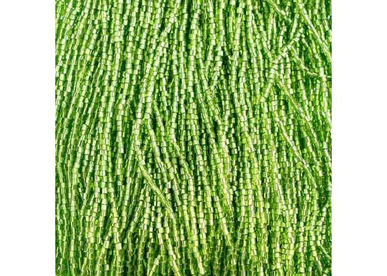 (Half Hank) Czech Seed Bead 10/0 2Cut S/L Lime Green Strung