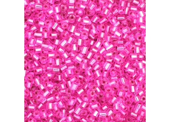 (Half Hank) Czech Seed Bead 10/0 2Cut S/L Fuchsia Dyed Strung