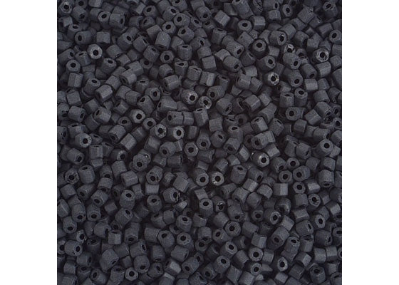 (Half Hank) Czech Seed Bead 10/0 2Cut Black Matt