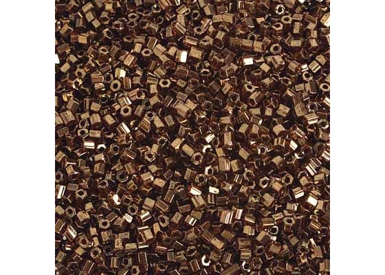 (Half Hank) Czech Seed Bead 10/0 2Cut Bronze Strung