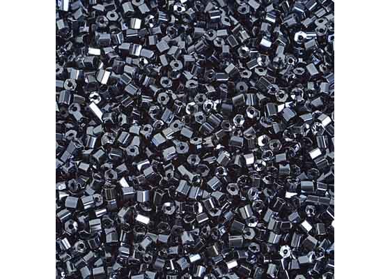(Half Hank) Czech Seed Bead 10/0 2Cut Gunmetal Strung