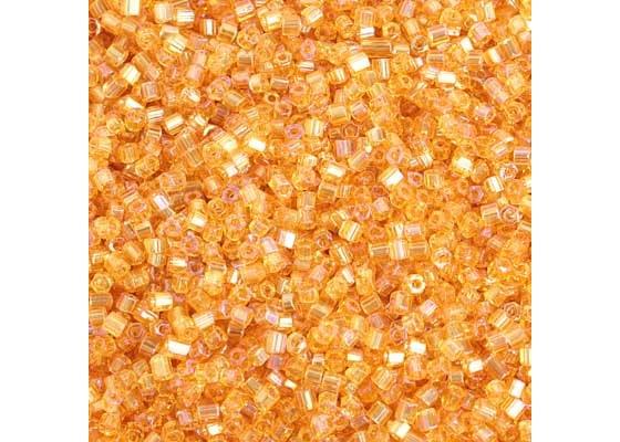 (Half Hank) Czech Seed Bead 10/0 2Cut Transparent Topaz AB Strung