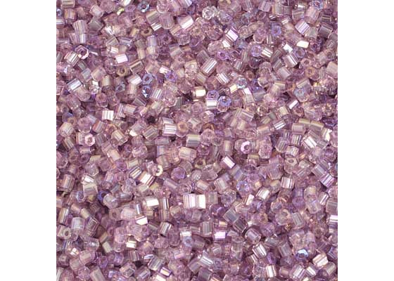 (Half Hank) Czech Seed Bead 10/0 2Cut Transparent Light Purple Strung