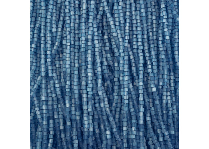 (Half Hank) Czech Seed Bead 10/0 2Cut Satin Solgel Blue Strung