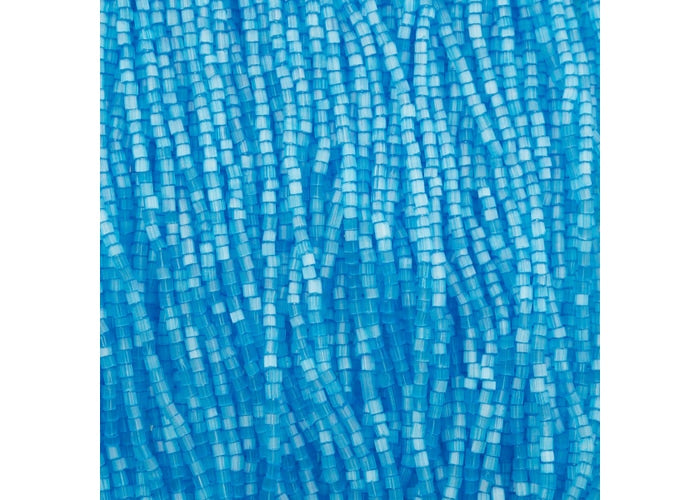 (Half Hank) Czech Seed Bead 10/0 2Cut Satin Aqua Solgel