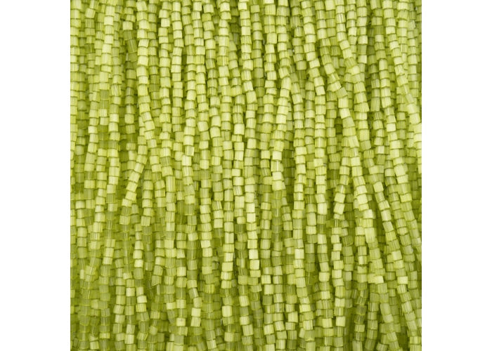 (Half Hank) Czech Seed Bead 10/0 2Cut Satin Light Green Solgel Strung