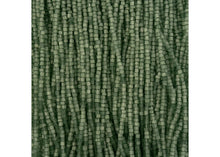 Load image into Gallery viewer, (Half Hank) Czech Seed Bead 10/0 2Cut Satin Solgel Eucalyptus Strung
