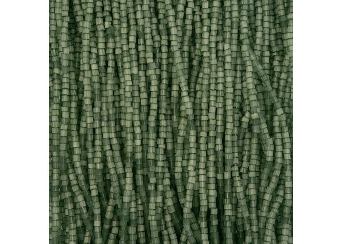 (Half Hank) Czech Seed Bead 10/0 2Cut Satin Solgel Eucalyptus Strung