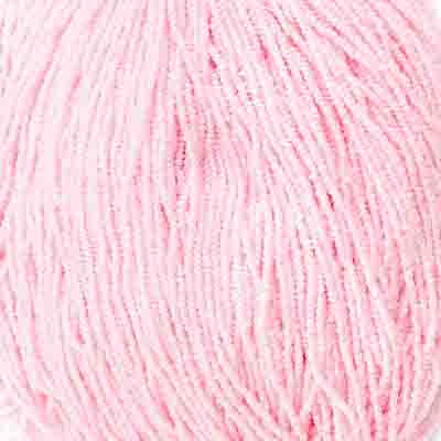 (Strung) Czech Seed Bead 11/0 Opaque Pearl Pale Pink Dyed Strung