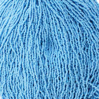 (Strung) Czech Seed Bead 11/0 Opaque Blue Luster Strung