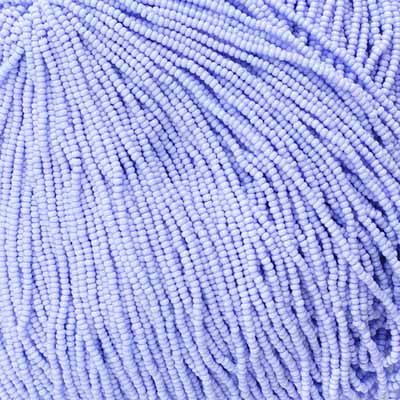 (Strung) Czech Seed Bead 11/0 Dyed Chalk Light Violet SOLGEL Strung