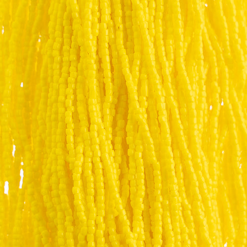 Czech Seed Bead 3Cut 10/0 Opaque Lemon  Yellow Strung