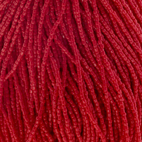 Czech Seed Beads 9/0 3Cut Opaque Light Red Strung