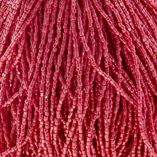 Czech Seed Beads 9/0 3Cut Opaque Light Red Luster Strung