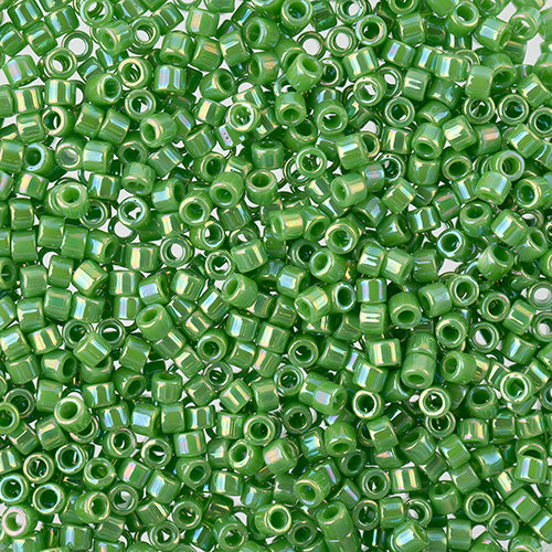 Delica 11/0 RD Green Opaque AB