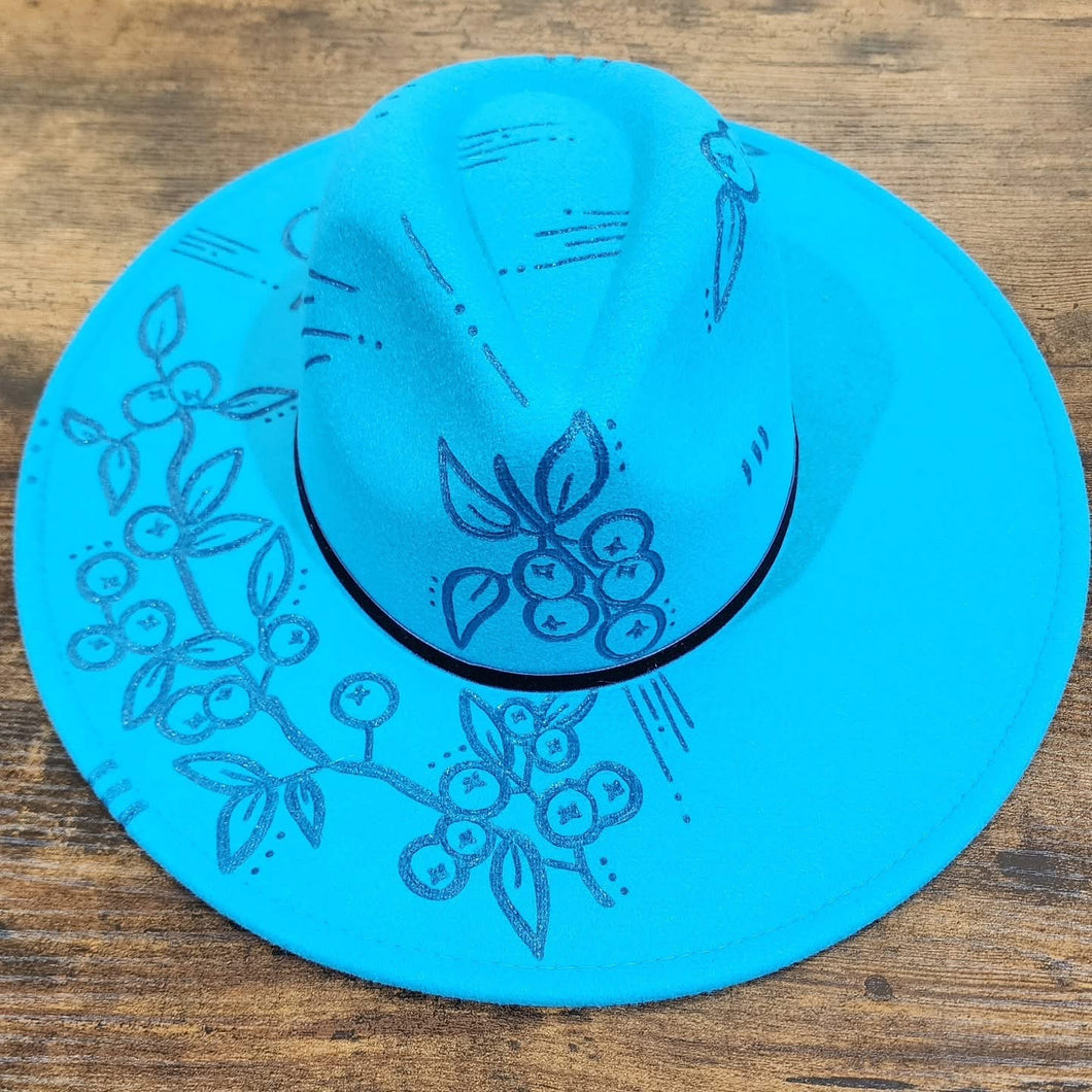 Turquoise Hat (Berries Half Design)